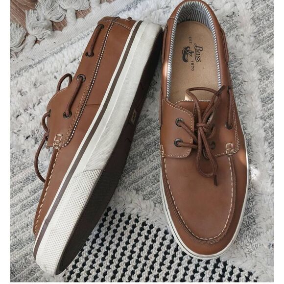 GH Bass -Alex Top Dock Siders Men's  12 M Brown Nautical Leather - Picture 1 of 6